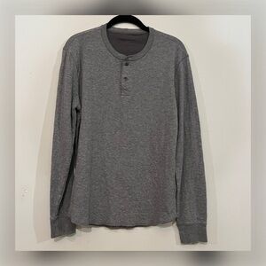 MADEWELL Heather Gray Double-Down Long Sleeve Relaxed Tee